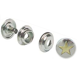 Snap backing with a star overlay button